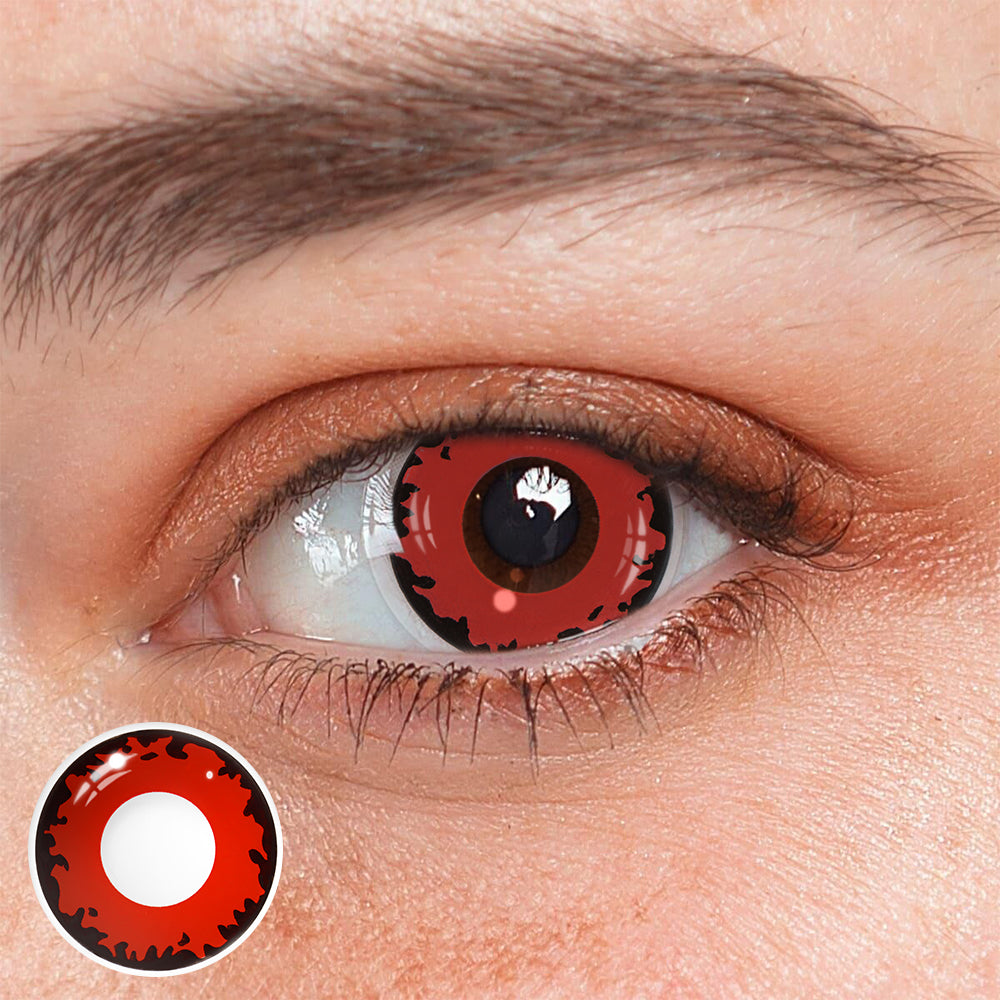 Cosplay Demonlord Mammon Red Colored Contact Lenses