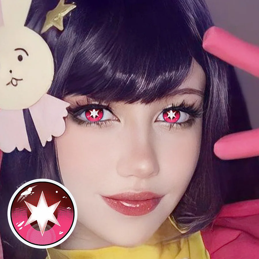 Cosplay Oshi No Ko Hoshino Rubii Red Colored Contact Lenses