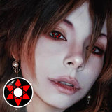 Cosplay NARUTO Uchiha Sasuke Hexagram Shalingan Red Prescription Colored Contact Lenses