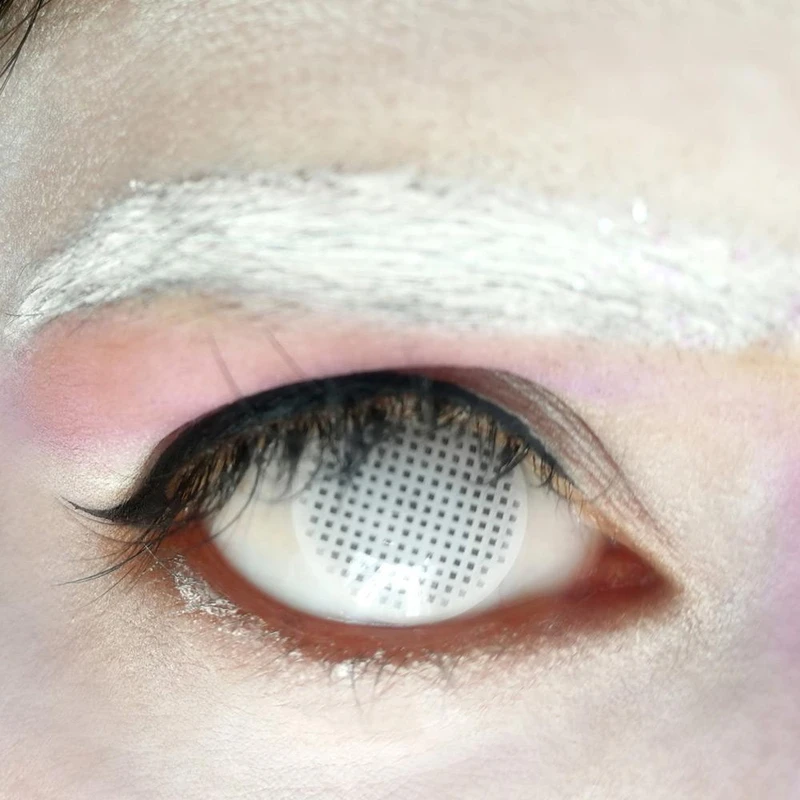 Halloween Farbige Kontaktlinsen Ohne Stärke Mesh in Weiß