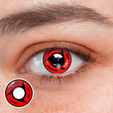 Lentilles de contact colorées rouges à lame Sharingan Cosplay 