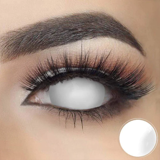 Halloween 17mm Blind White Sclera Colored Contact Lenses