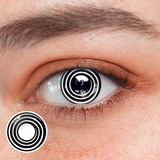 Lentilles de contact colorées en spirale noir et blanc pour cosplay 