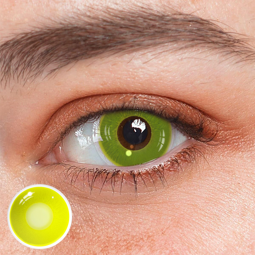 Cosplay Circle Line Yellow Colored Contact Lenses