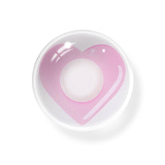 Cosplay Pink Love Heart Pink Colored Contact Lenses