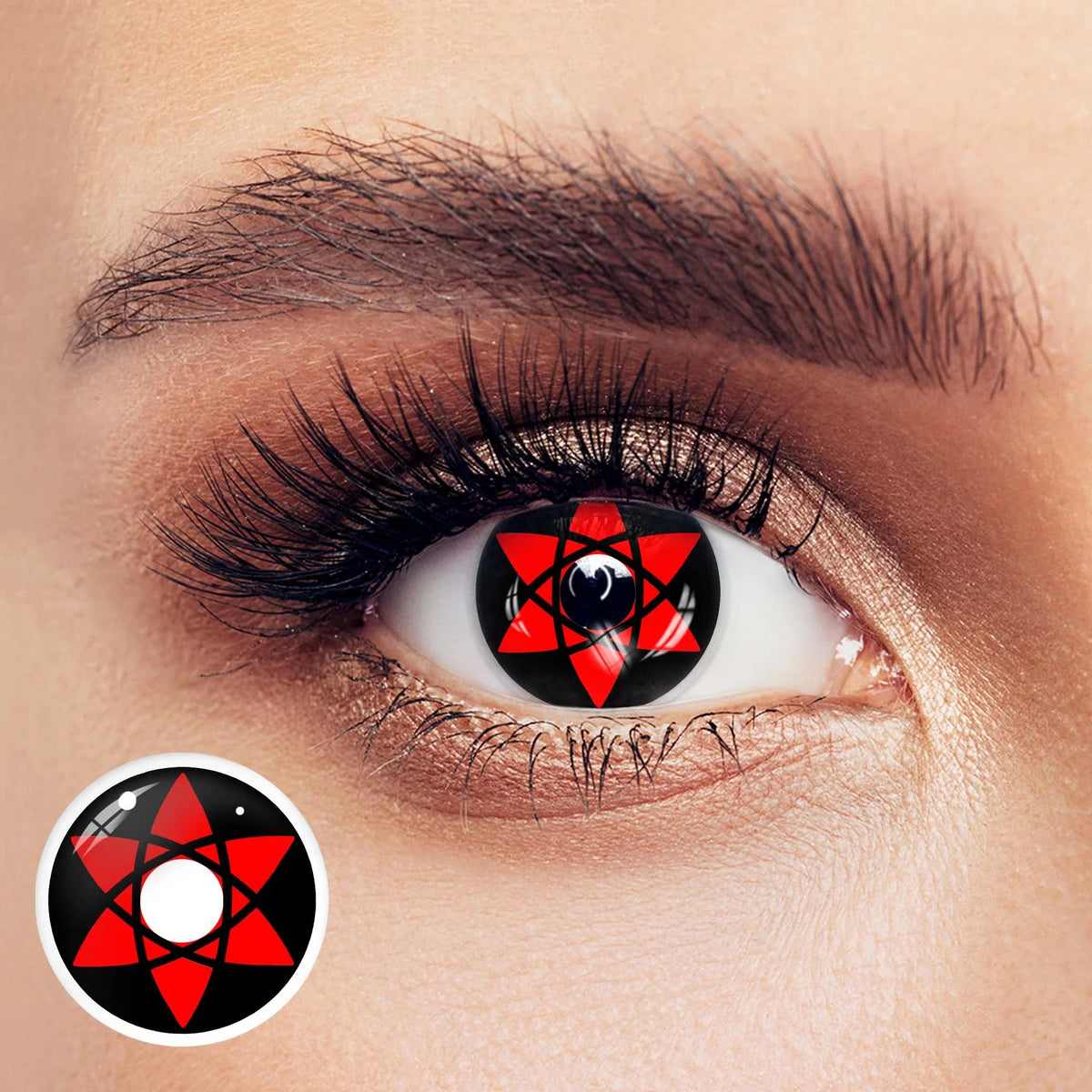 Cosplay NARUTO Uchiha Sasuke Hexagram Shalingan Red Prescription Colored Contact Lenses