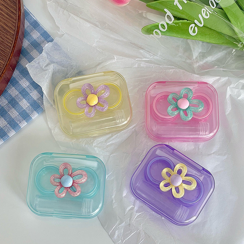 Ribbon Flash Small Flower Colored Contact Lens Case