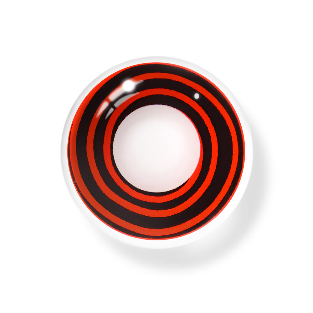 Cosplay Circle Line Curl Red Black Colored Contact Lenses