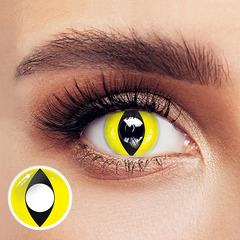 Lentilles De Contact Colorées Jaunes Oeil De Chat Halloween