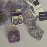 Purple Design Girl Love Colored Contact Lens Case