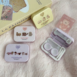 Young Girl Style With Cute Pets Colored Contact Lens Case