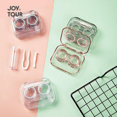 Spot Contact Lens Box Portable Transparent Mini Simple Beauty Contact Lens Duplex Box Without Screw Lid Integrated Box Supply