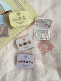 Young Girl Style With Cute Pets Colored Contact Lens Case