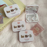 Young Girl Style With Cute Pets Colored Contact Lens Case