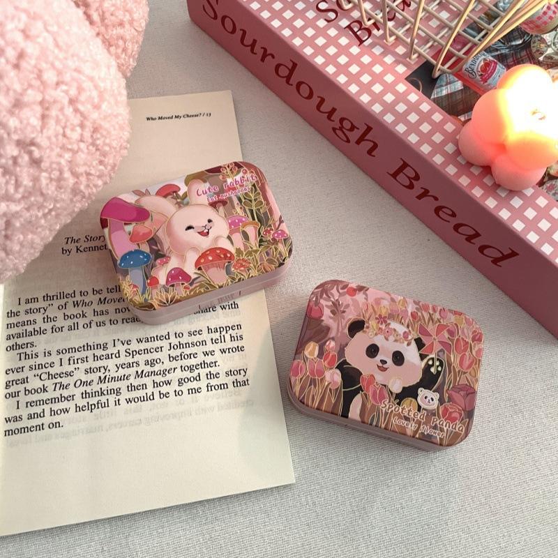 Pink Girl Heart Colored Contact Lens Case