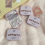 Young Girl Style With Cute Pets Colored Contact Lens Case