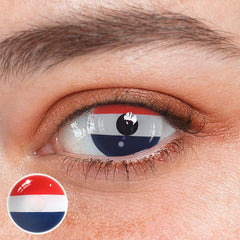 Cosplay France Flag Blue Colored Contact Lenses