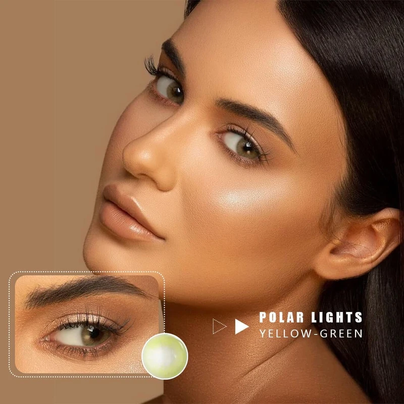 [US Warehouse] Farbige Kontaktlinsen Ohne Stärke Polar Light Gelb Grün