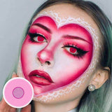 Cosplay Demon Slayer Rose Bloom Pink Colored Contact Lenses
