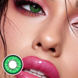 Love Words Green Colored Contact Lenses