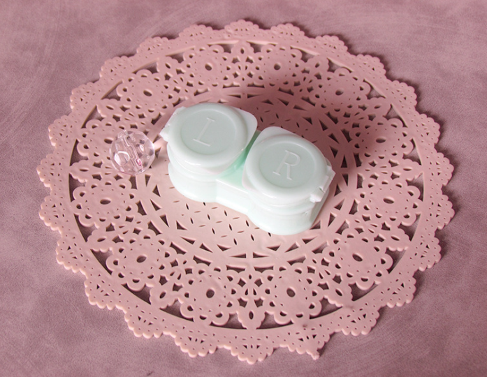 Macaroon flip cover Colored Contact Lens Case