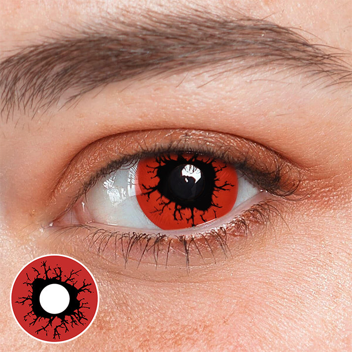 Halloween Scary Blood Eyes Red Colored Contact Lenses