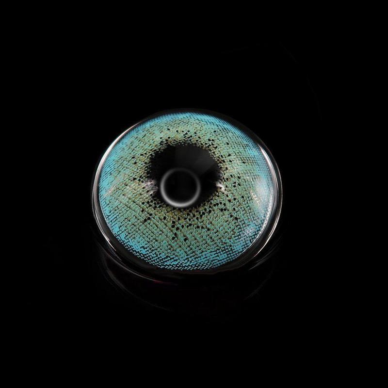 Farbige Kontaktlinsen mit Stärke Ozeanblau