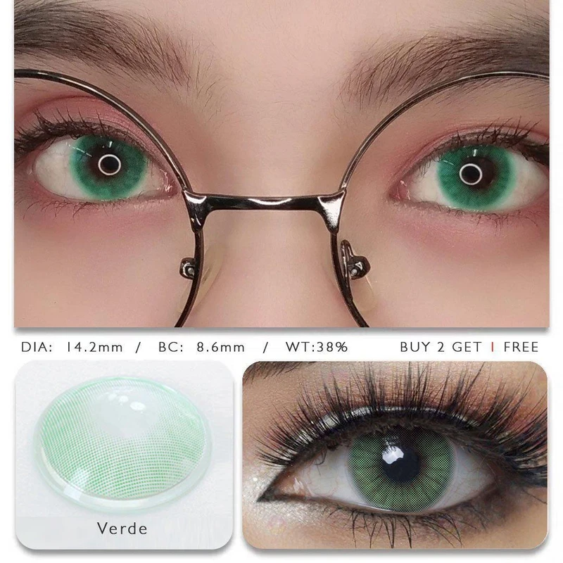 Hidrocor Verde Farbige Kontaktlinsen mit Stärke