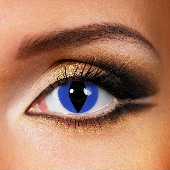 Cosplay Cat Eye Blue Colored Contact Lenses