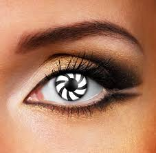 Halloween OPTICAL ILLUSION Farbige Kontaktlinsen Ohne Stärke in Schwarz