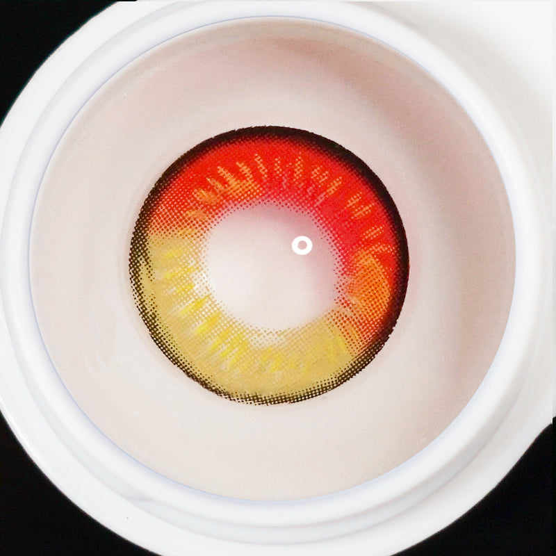 Cosplay Anime vermelho marrom lentes de contato coloridas