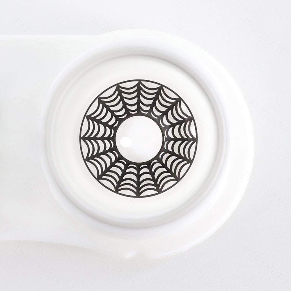 Halloween Spider Web White Colored Contact Lenses